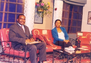 Olayinka Abiodun on a live discussion programme on I.T empowerment with Nonye Osi  (MITV) 24/1/2005